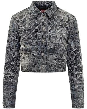 DIESEL Distressed Tweed Jacket A206400Epcs9Xxa" - Black