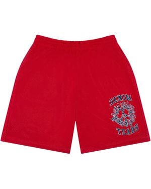 DENIM TEARS Denim University Mesh Shorts Dt346" - Red