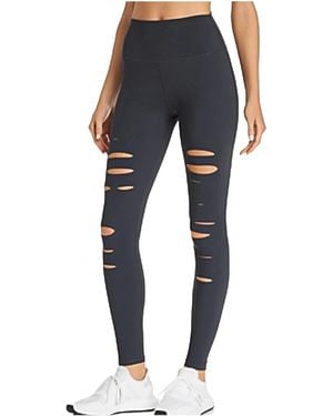 Alo Yoga High-Waist Ripped Warrior Legging "Anthracite" 11" - Black