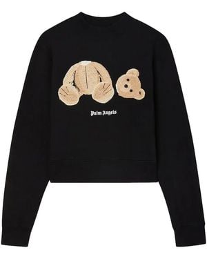 Palm Angels Bear Fitted Sweatshirt Pwba016C99Fle0021060" - Black