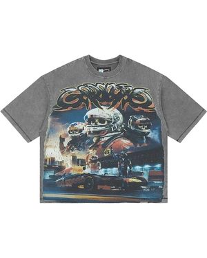GODSPEED NEW YORK Front Runners T-Shirt Wash" Gs211" - Grey