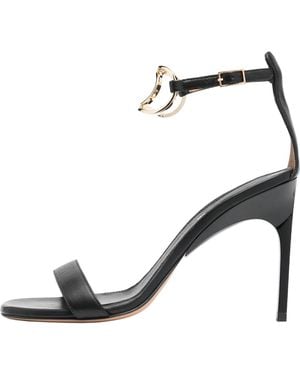 Off-White c/o Virgil Abloh Paperclip Leather High Sandal Owih045S23Lea0011076" - Black