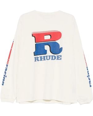 Rhude Split Petrol Logo Long-Sleeve T-Shirt "Vintage" Rhps26Tt17012" - Black