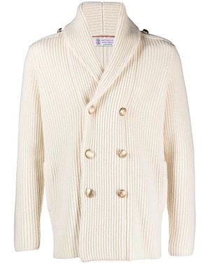 Brunello Cucinelli Wool Silk Jumper "Cream" Brun2278" - Black