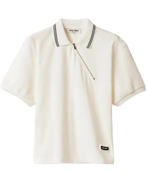 Miu Miu Polo Piquet Jersey Mjna03 Ooo 18Zw F0009" - Black