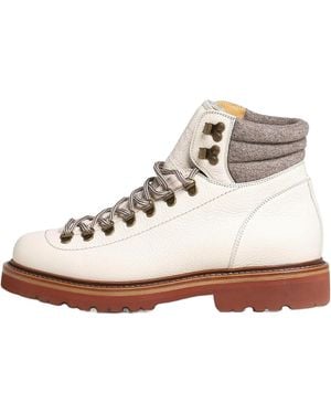 Brunello Cucinelli Leather Hiking Boot "Panama" Brun2370" - Black