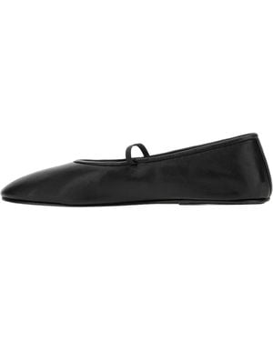 The Row Elastic Ballet Slipper F1229 N60 Blk" - Black