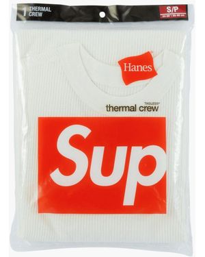 Supreme Hanes Thermal Crew "fw 17" - White