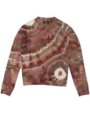 Amiri Ma Tie Dye Cashmere Crewneck Sweatshirt "Clay" Ss22Mkl007_Clay" - Red