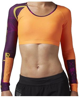 Reebok Crossfit Games Compression Crop Top "Electric Peach" Ai0520" - Black