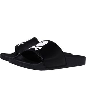 A Bathing Ape Crossbone Slide Sandals 4I20191001" - Black