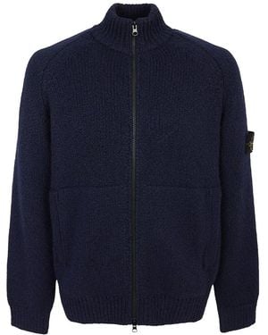 Stone Island Zip-Up Cardigan 5100051 V0020" - Blue