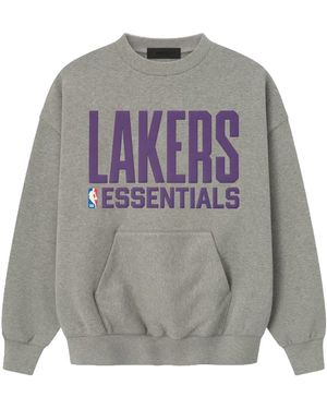 Fear Of God Lakers Sports Fit Crewneck Sweatshirt "Concrete Heather" 192Nb256505F" - Black