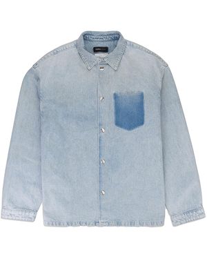 Purple Brand Ls Snap Shirt Jacket P034 Lsli723" - Blue