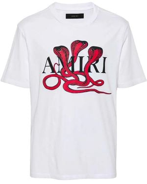 Amiri Glitter Snake Logo T-Shirt Amjyte1086 147" - Black