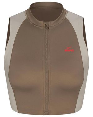 Skims Shine Front Zip Bra "Nike - Black