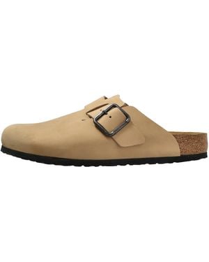 Birkenstock Boston Wire Buckle Nubuck Leather "Sandcastle" 1031584" - Black