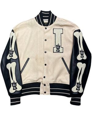 Kapital I-Five Varsity Jacket "Cream Kap031" - Black