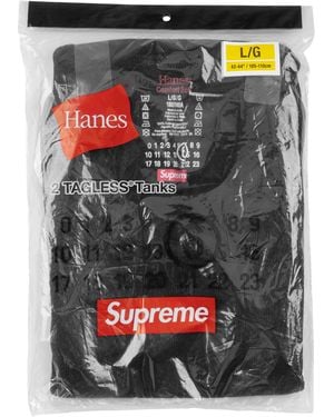 Supreme Mm6 Maison Margiela Hanes Tagless Tank Top (2 Pack) "Ss24" Su424" - Black