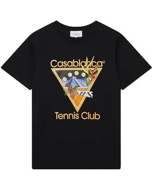CASABLANCA Tennis Club Logo T-Shirt & Ms23-Jts-001-15" - Black