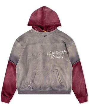 DIET STARTS MONDAY Double Layer Pullover Hoodie "Washed" Dsm Hol2501 022" - Black