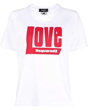 DSquared² Love Logo Graphic T-Shirt S72Gd0427-S24387-100" - Black