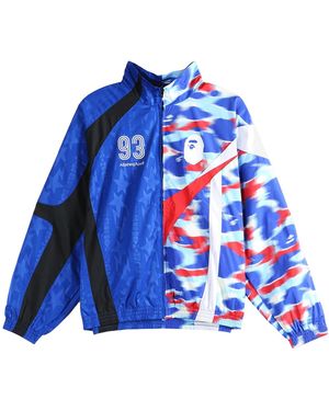 A Bathing Ape Split Stand Collar Track Jacket 1M30140309 Blu" - Blue
