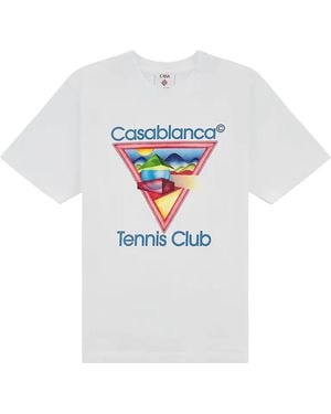 CASABLANCA Tennis Club Icon T-Shirt Mpf25 Jts 001 01" - Black