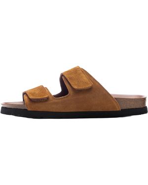 Palm Angels Logo Open-Toe Sandals "Sand" Pwih010F22Lea0011700" - Black