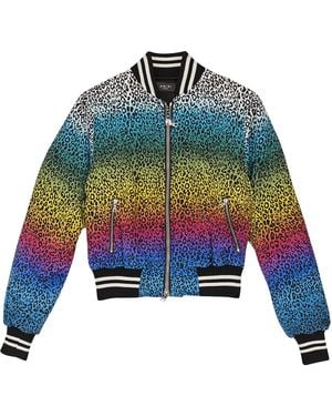 Amiri Silk Leopard Bomber Jacket Wobom-Slrblw" - Green