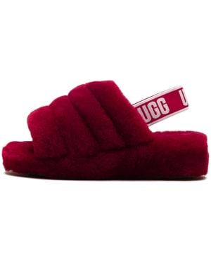 UGG Fluff Yeah Slide 1095119 Rbrd" - Red