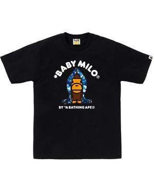 A Bathing Ape Abc Camo Milo Hoodie Ss T-Shirt Camo" 0Zxtemx00510Q Bkk" - Black