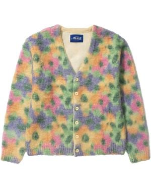 AWAKE NY Floral Mohair Printed Cardigan "Mustard" Awk Sp22 Sw001 Mustm" - Black