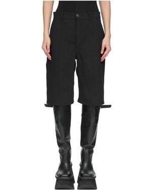 Rick Owens Work Twisted Wool Shorts Rp02F5322 Wt 09" - Black