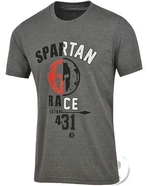 Reebok Spartan Race Graphic T-Shirt "Dark Heather" B83864" - Black