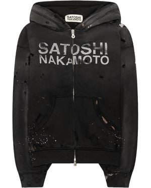 Satoshi Nakamoto Luke Fleece Hoodie Sat042" - Black