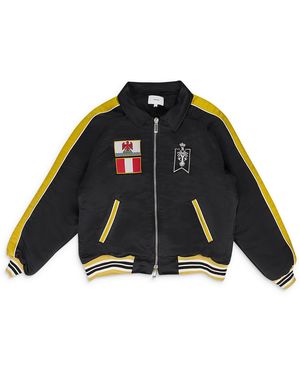 Rhude Le Soleil Satin Bomber Rhss24Ja02613857 Blm" - Black