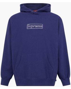 Supreme Kaws Chalk Logo Hoodie "Ss21" Su10405" - Blue