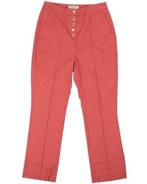 Opening Ceremony Snap Front Gingham Pant "Rust" R20Aoh13152" - Red
