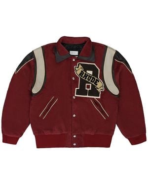 Rhude Corduroy Varsity Jacket Rhfw20Ja00000035" - Red