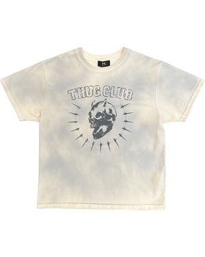 THUG CLUB Vintage Riding Skull T-Shirt "Cream" Tc26Ts0401" - Black