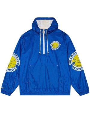 Mitchell & Ness Team Og 2.0 Anorak Windbreaker Warriors "Royal" Ojpo5527 Gswyyppproya" - Blue