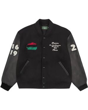 DENIM TEARS Peace Wreath Varsity Jacket Dt445" - Black