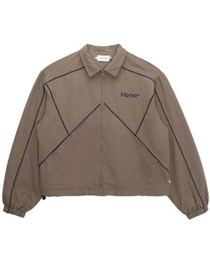 Honor The Gift Nylon Growth Track Jacket "Pebble" Htg260167 Pbl" - Brown