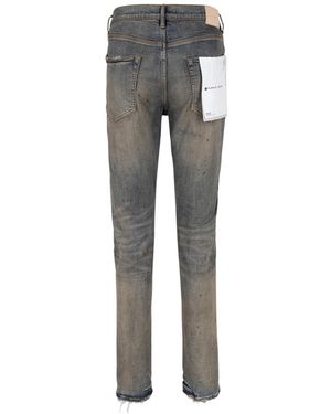 Purple Brand P001 Paint Blowout Low-Rise Slim-Fit Stretch-Denim