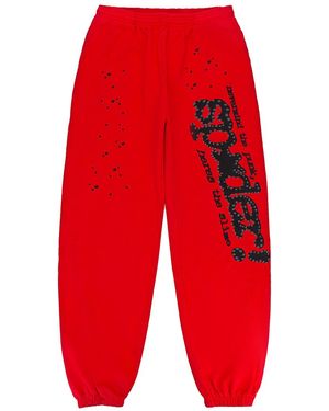Sp5der Punk V2 Jogger & Joggers M01Ss002P2Ry" - Red