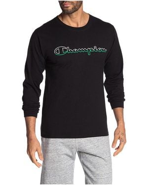Champion Classic Graphic Long Sleeve T-Shirt Gt78Hy08126 003" - Black