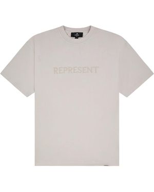 Represent Embroidered Serif T-Shirt "Concrete" Mlm100234 25" - Black