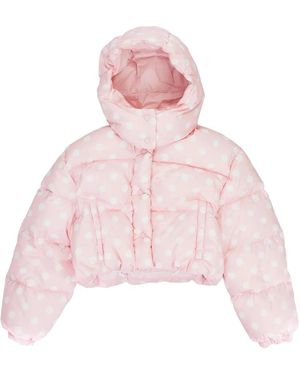 Miu Miu Polka Dot Puffer Coat Ml721" - Black