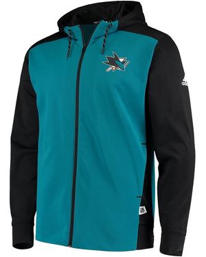 adidas Nhl San Jose Sharks Full Zip Hoodie Dn2838" - Blue
